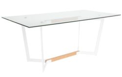 Shane Rectangular Dining Table - 180cm - Natural/White