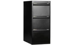 Tank Storage 3 Drawer Steel Office Filing Cabinet Commercial Quality - Black
