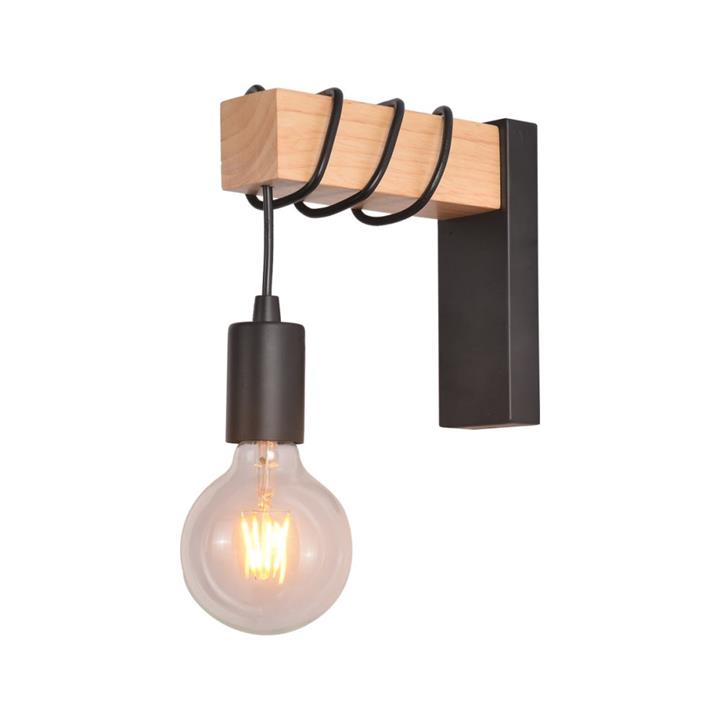 Tibery Modern Elegant Wall Lamp Reading Light - Black & Natural
