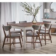Torkay 6 Seater Dining Set With Elke Chairs Brown
