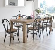Toronto 8 Seater Dining Set With Replica Bentwood Chairs Brown