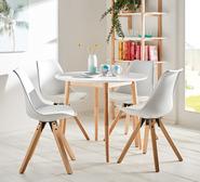 Toto 4 Seater Dining Set With Dimi Chairs White
