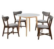 Toto 4 Seater Dining Set With Elke Chairs Brown