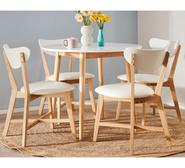 Toto 4 Seater Dining Set With Elke Chairs White