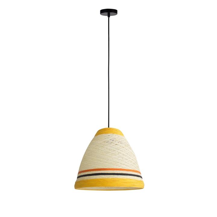 Trevis Paper Hanging Pendant Lamp - Yellow & White