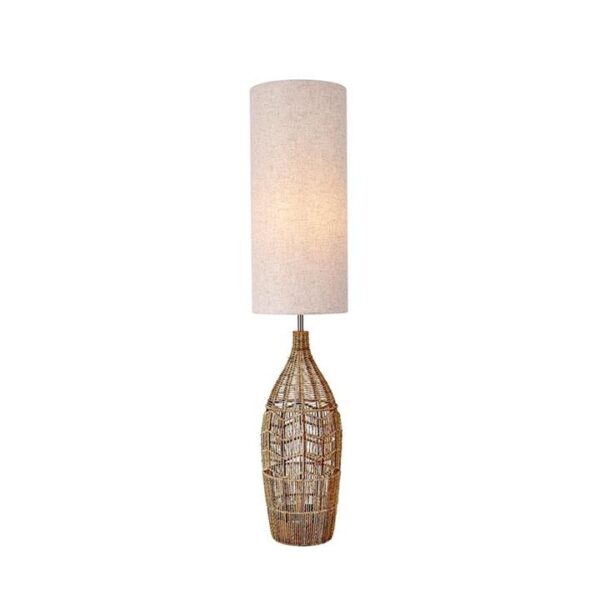Trinity Modern Elegant Free Standing Reading Light Floor Lamp - Hemp & Natural