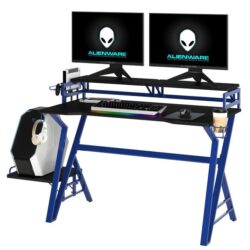 Turbo Gaming Computer Desk Home Office Racing Table - Dark Blue