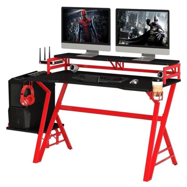 Turbo Gaming Computer Desk Home Office Racing Table - Red