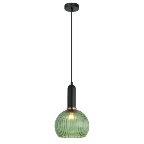 Vien Classic Elegant Pendant Lamp Light Interior ES Black Green Glass Wine Glass