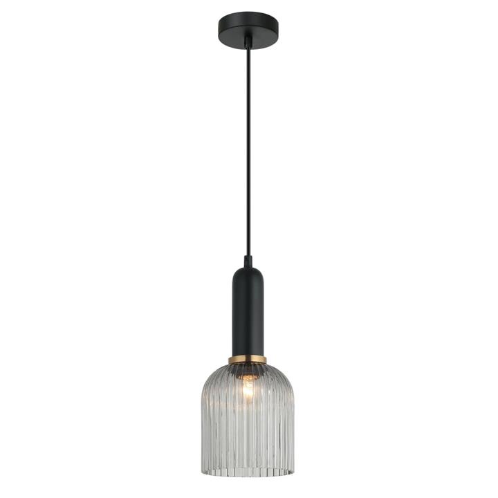 Vien Classic Elegant Pendant Lamp Light Interior ES Black Smoky Glass Ellipse