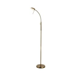 Vincenzo LED Modern Elegant Free Standing Reading Light Floor Lamp - Antique Brass