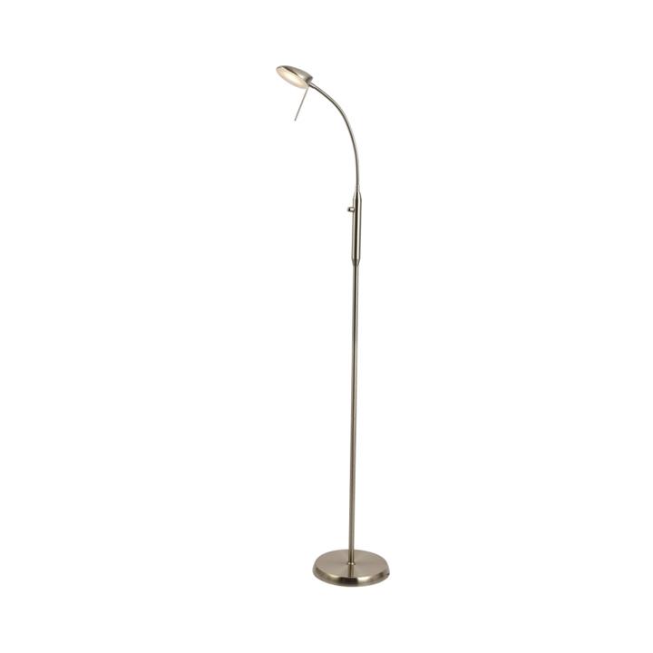 Vincenzo LED Modern Elegant Free Standing Reading Light Floor Lamp - Satin Chrome