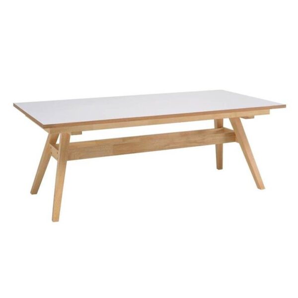 Vinko Rectangular Dining Table 200cm - Solid Timber Frame - White