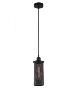 Vitto Table Lamp ES Black Mesh Oblong with Black