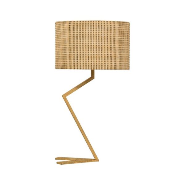 Waldo Classic Oriental Metal Stand Table Lamp Light Fabric and Paper Veneer Shade - Wood