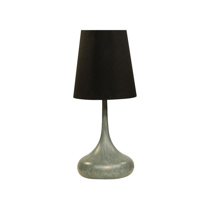 Xelene Modern Classic Cement Powdered Metal Base Cone Fabric Shade Table Lamp Light - Black
