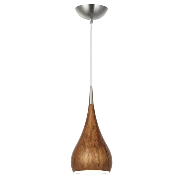 Zara Modern Pendant Lamp Light Interior ES Burl Wood Bell