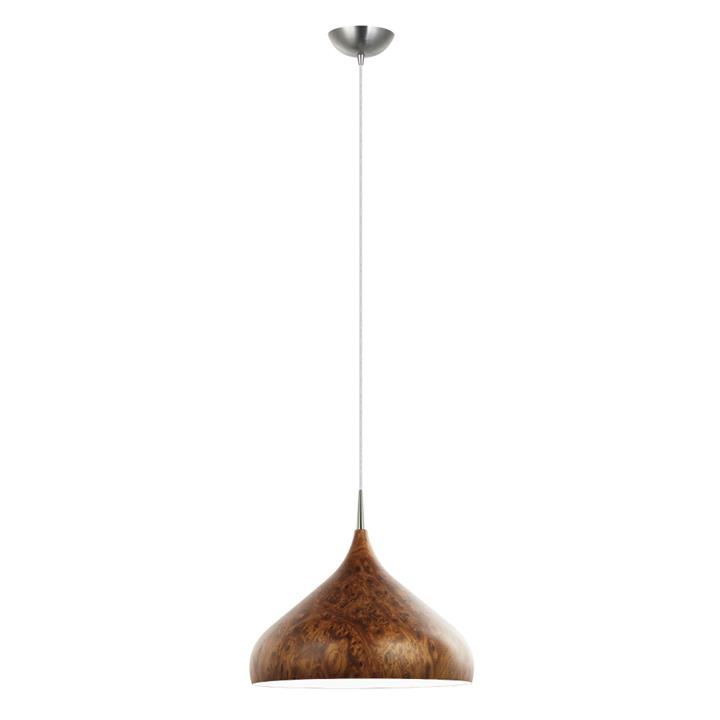 Zara Modern Pendant Lamp Light Interior ES Burl Wood Dome