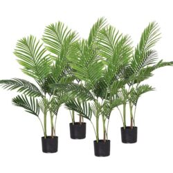 4X 145cm Green Artificial Indoor Swallowtail Sunflower Tree Fake Plant Simulation Decorative