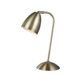 Ambi View Accent Touch Table Office Desk Lamp Light Metal Shade - Antique Brass