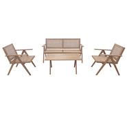 Bordeaux 4 Piece Outdoor Dining Set Neutral 4 Seater