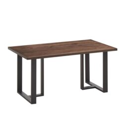 Bosco Wooden Rectangular Kitchen Dining Table 150cm Metal Frame - Walnut & Black