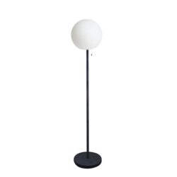 Cahaya Modern LED Mood Metal Floor Lamp Light with 30CM DC Power Round Plastic Shade - Black