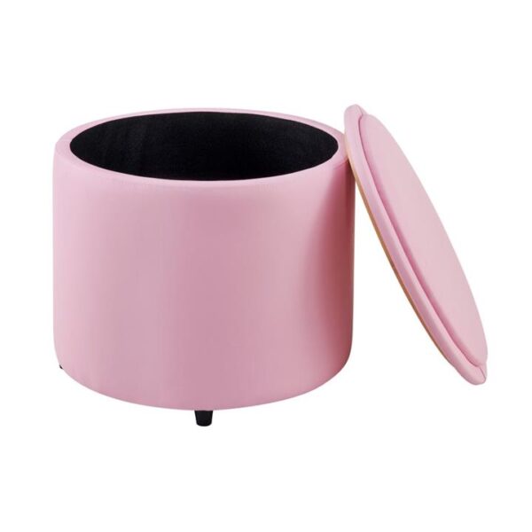 Charlie Kids Furniture Ottoman Storage Toy Box Organisers - Pink - Pink