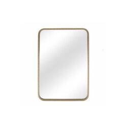 Curved Edge Metal Wall Mirror - Gold