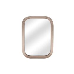 Curved Edge Wooden Wall Mirror - Gold