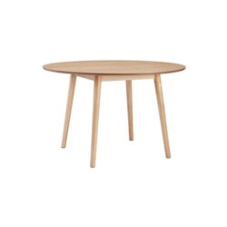 Delgado Scandinavian Modern Wooden Round Kitchen Dining Table 120cm - Oak veneer