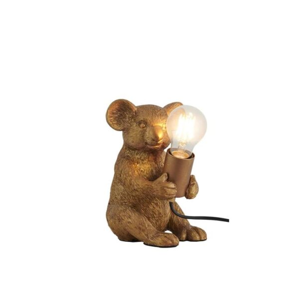 Eleanor Sitting Koala Decorative Accent Single Bulb Table Lamp Light - Gold
