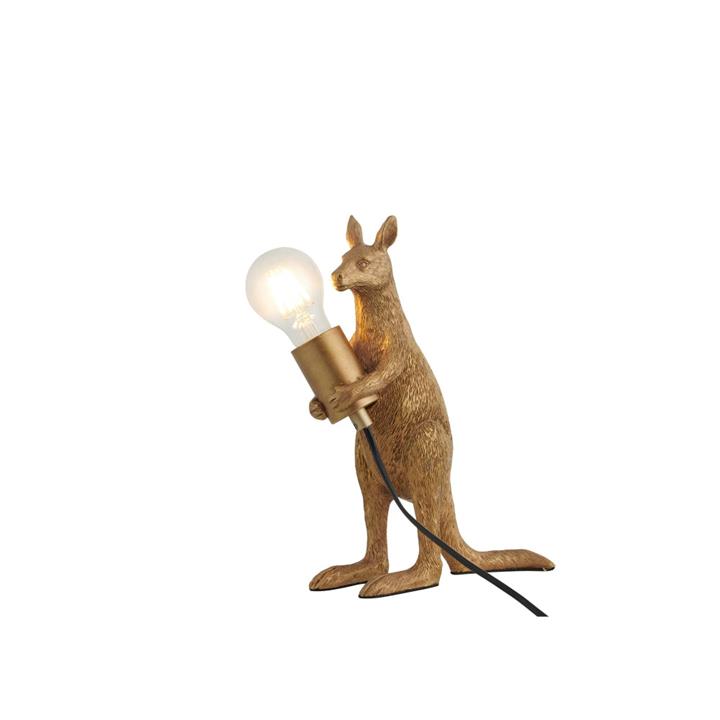 Eleanor Standing Kangaroo Decorative Accent Single Bulb Table Lamp Light - Gold