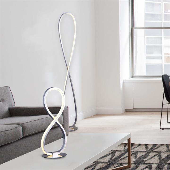 Eternal LED Twisted Metal Floor Lamp Elegant Accent Light - Chrome