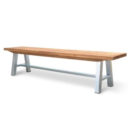 Ex Display - Castilo Outdoor Wooden Bench - Galvanized Legs by Interior Secrets - AfterPay Available