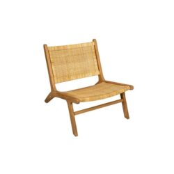 Leana Teak & Rattan Accent Relaxing Lounge Chair - Natural