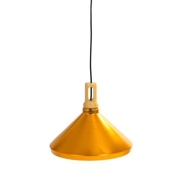 Mint Hanging Pendant Lamp Cone Shape Shade - Gold Metallic