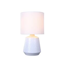 Osso Classic Touch Metal Table Lamp Light Fabric Shade - White