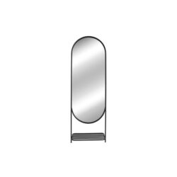 Oval Metal Full Length Mirror - Black - Black