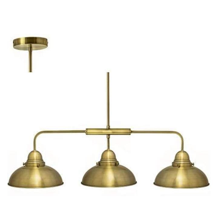 Oxford 3 Lights Hanging Pendant Lamp - Weathered Brass