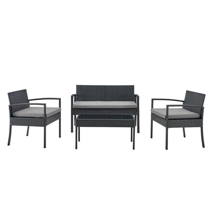 Sandgate 4 Piece Outdoor Furniture Lounge Set - Grey