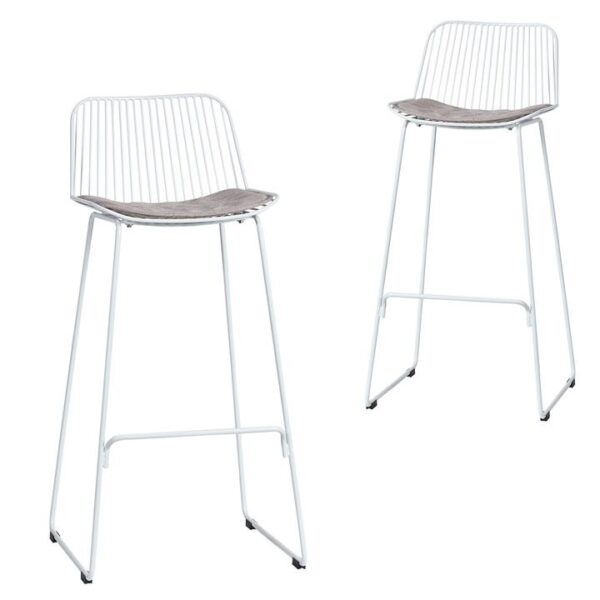 Set of 2 - Amir Steel Outdoor Barstool - White by Interior Secrets - AfterPay Available