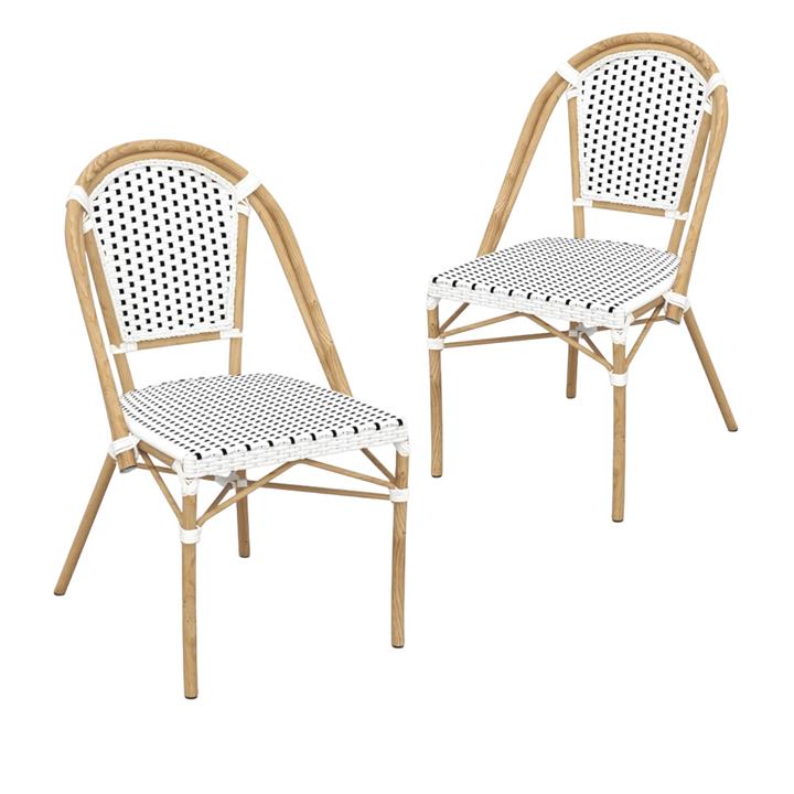 Set of 2 - Dalmatian Indoor / Outdoor Dining Chair - White & Black Standard by Interior Secrets - AfterPay Available