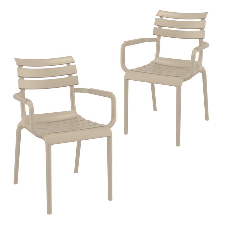 Set of 2 - Keller Indoor / Outdoor Dining Armchair - Taupe by Interior Secrets - AfterPay Available