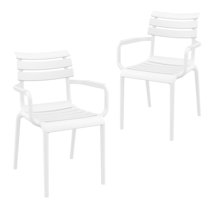 Set of 2 - Keller Indoor / Outdoor Dining Armchair - White by Interior Secrets - AfterPay Available