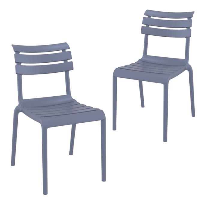Set of 2 - Keller Indoor / Outdoor Dining Chair - Grey by Interior Secrets - AfterPay Available
