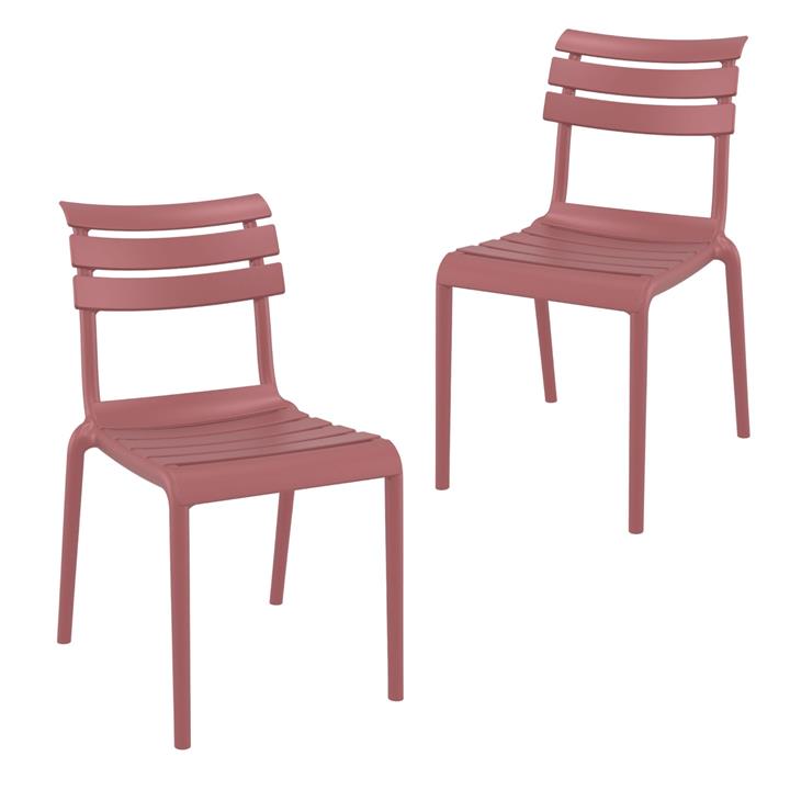 Set of 2 - Keller Indoor / Outdoor Dining Chair - Marsala by Interior Secrets - AfterPay Available