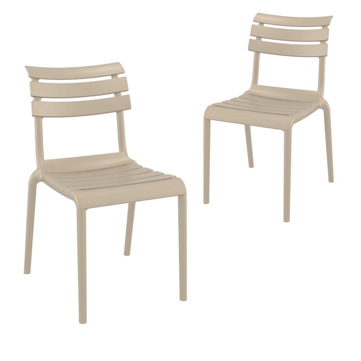 Set of 2 - Keller Indoor / Outdoor Dining Chair - Taupe by Interior Secrets - AfterPay Available