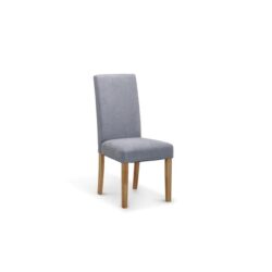 Set of 2 Kyran Fabric Kitchen Dining Chairs - Ash Grey - Grey
