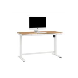 Sorrento Electric Standing Computer Work Task Study Office Desk - White/Natural/Wood - Natural